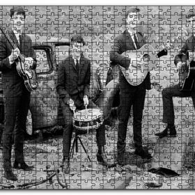 Cakapuzzle Beatles Grup Fotoğrafı Siyah Beyaz Mdf 255 Parça Puzzle