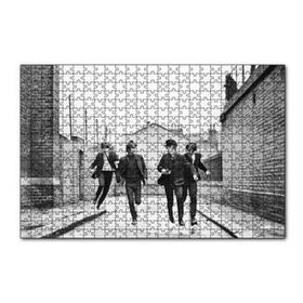 Cakapuzzle Beatles Grup Üyeleri Koşuyor Siyah Beyaz 120 Parça Ahşap Puzzle