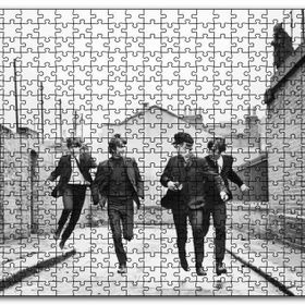Cakapuzzle Beatles Grup Üyeleri Koşuyor Siyah Beyaz Mdf 500 Parça Puzzle
