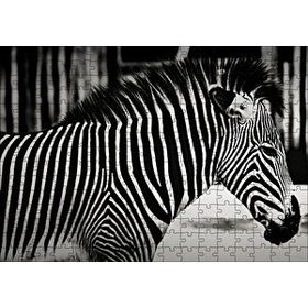 Cakapuzzle Benzersiz Deseniyle Zebra Yakın Çekim 120 Parça Ahşap Puzzle