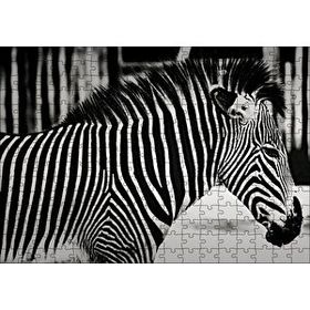 Cakapuzzle Benzersiz Deseniyle Zebra Yakın Çekim 120 Parça Ahşap Puzzle