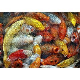 Cakapuzzle Beslenmek İçin Bekleyen Koi Balıkları 120 Parça Ahşap Puzzle