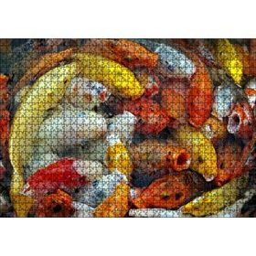 Cakapuzzle Beslenmek İçin Bekleyen Koi Balıkları 120 Parça Ahşap Puzzle