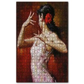 Cakapuzzle Beyaz Askılı Elbiseli Dansçı Ahşap 500 Parça Puzzle