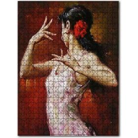 Cakapuzzle Beyaz Askılı Elbiseli Dansçı Ahşap 500 Parça Puzzle