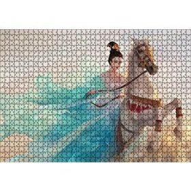 Cakapuzzle Beyaz Atlı Japon Prensesi Mdf 1000 Parça Puzzle