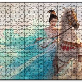 Cakapuzzle Beyaz Atlı Japon Prensesi Mdf 120 Parça Puzzle