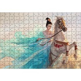 Cakapuzzle Beyaz Atlı Japon Prensesi Mdf 255 Parça Puzzle