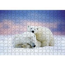 Cakapuzzle Beyaz Ayılar Kış 120 Parça Ahşap Puzzle
