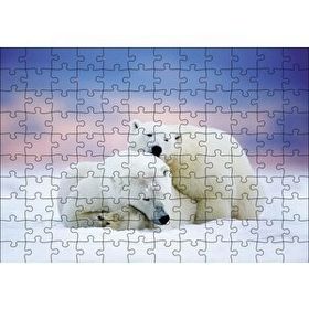 Cakapuzzle Beyaz Ayılar Kış 120 Parça Ahşap Puzzle
