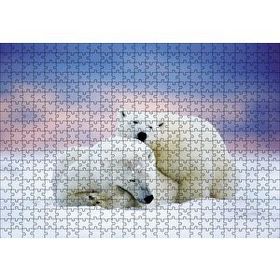 Cakapuzzle Beyaz Ayılar Kış 120 Parça Ahşap Puzzle