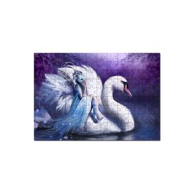 Cakapuzzle Beyaz Dev Kuğu ve Sırtındaki Maskeli Kadın Mdf 1000 Parça Puzzle