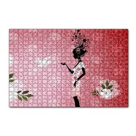 Cakapuzzle Beyaz Elbiseli Kadın ve Güvercin 120 Parça Ahşap Puzzle