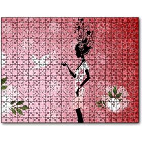 Cakapuzzle Beyaz Elbiseli Kadın ve Güvercin Mdf 500 Parça Puzzle