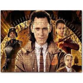 Cakapuzzle Beyaz Gömlek ve Kravatlı Loki İle Karakterler Mdf 120 Parça Puzzle