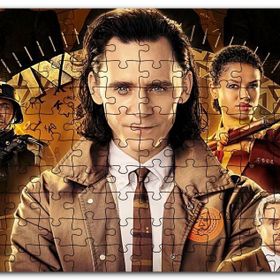 Cakapuzzle Beyaz Gömlek ve Kravatlı Loki İle Karakterler Mdf 255 Parça Puzzle