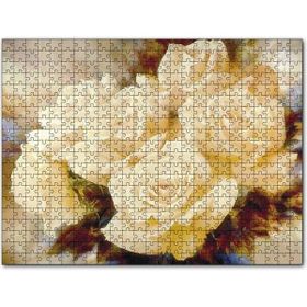 Cakapuzzle Beyaz Güller Yağlıboya 1000 Parça Puzzle