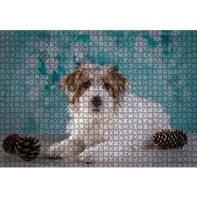 Cakapuzzle Beyaz Kahverengi Tüylü Terrier 120 Parça Ahşap Puzzle