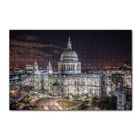 Cakapuzzle Beyaz Kubbeli Bina ve Gece Işıkları Mdf 120 Parça Puzzle
