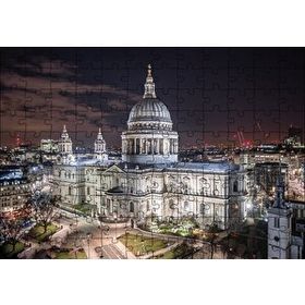 Cakapuzzle Beyaz Kubbeli Bina ve Gece Işıkları Mdf 120 Parça Puzzle