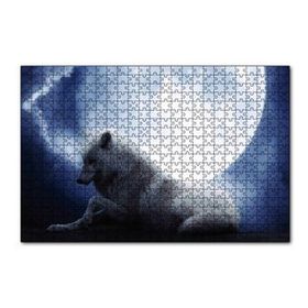 Cakapuzzle Beyaz Kurt Ay Görseli 120 Parça Ahşap Puzzle