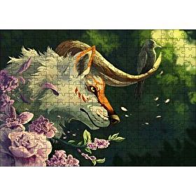 Cakapuzzle Beyaz Kurt Garip Boynuzları ve Karga 120 Parça Ahşap Puzzle