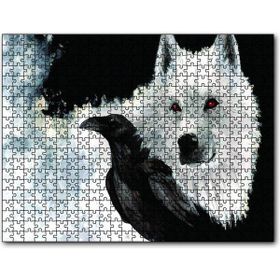 Cakapuzzle Beyaz Kurt Karga 120 Parça Puzzle