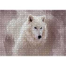 Cakapuzzle Beyaz Kurt Puslu Zemin Görseli 120 Parça Ahşap Puzzle