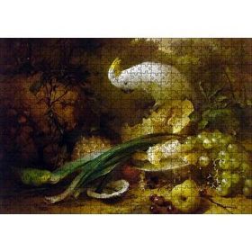 Cakapuzzle Beyaz Papağan ve Taze Meyveler Mdf 500 Parça Puzzle