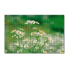 Cakapuzzle Beyaz Papatyalar Flu Arkaplan 120 Parça Ahşap Puzzle