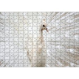 Cakapuzzle Beyaz Tavus Kuşu Görseli 120 Parça Ahşap Puzzle
