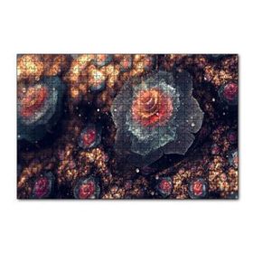 Cakapuzzle Beyaz Ve Turuncu Petaled Çiçekler Görseli 120 Parça Ahşap Puzzle