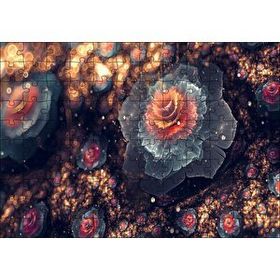 Cakapuzzle Beyaz Ve Turuncu Petaled Çiçekler Görseli 120 Parça Ahşap Puzzle