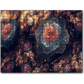 Cakapuzzle Beyaz ve Turuncu Petaled Çiçekler Görseli Mdf 255 Parça Puzzle