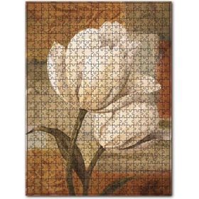 Cakapuzzle Beyaz Zambak Ahşap Zeminde Görseli 1000 Parça Puzzle