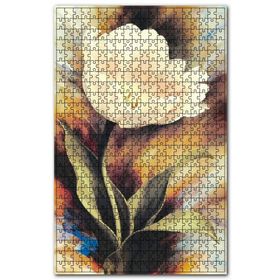 Cakapuzzle Beyaz Zambak Rengarenk Arkaplan Ahşap 500 Parça Puzzle