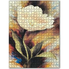 Cakapuzzle Beyaz Zambak Rengarenk Arkaplan Ahşap 500 Parça Puzzle