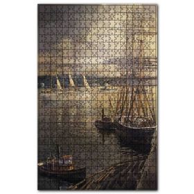 Cakapuzzle Beyaz Zarif Yelkenli ve Gemiler Ahşap 255 Parça Puzzle