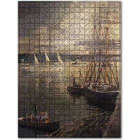 Cakapuzzle Beyaz Zarif Yelkenli ve Gemiler Ahşap 255 Parça Puzzle