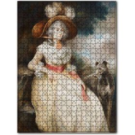 Cakapuzzle Beyazlar Içindeki Asil Kadın ve Köpeği 120 Parça Puzzle