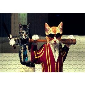 Cakapuzzle Beyzbolcu Kediler 120 Parça Ahşap Puzzle