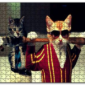 Cakapuzzle Beyzbolcu Kediler Mdf 255 Parça Puzzle
