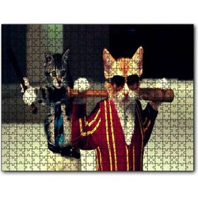 Cakapuzzle Beyzbolcu Kediler Mdf 255 Parça Puzzle