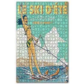 Cakapuzzle Bikinili Kadın Sörf Şovu Görseli Ahşap 1000 Parça Puzzle