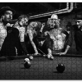 Cakapuzzle Bilardo Oyuncuları Nostalji Ahşap 1000 Parça Puzzle