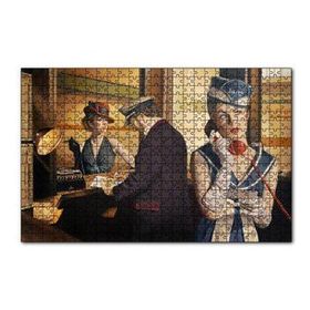 Cakapuzzle Bilet Gişesi ve Birinci Sınıf Yolcu 120 Parça Ahşap Puzzle