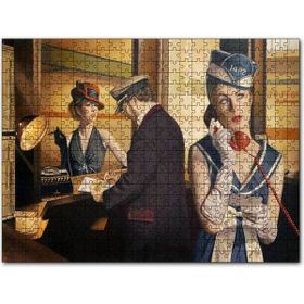 Cakapuzzle Bilet Gişesi ve Birinci Sınıf Yolcu Mdf 255 Parça Puzzle
