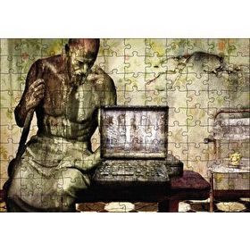 Cakapuzzle Bilgisayar Heykel Geçmiş Gelecek 120 Parça Ahşap Puzzle