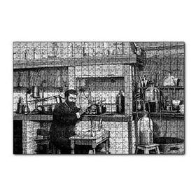 Cakapuzzle Bilim Adamı Eski Laboratuvar Deneyi 120 Parça Ahşap Puzzle