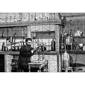 Cakapuzzle Bilim Adamı Eski Laboratuvar Deneyi Mdf 120 Parça Puzzle